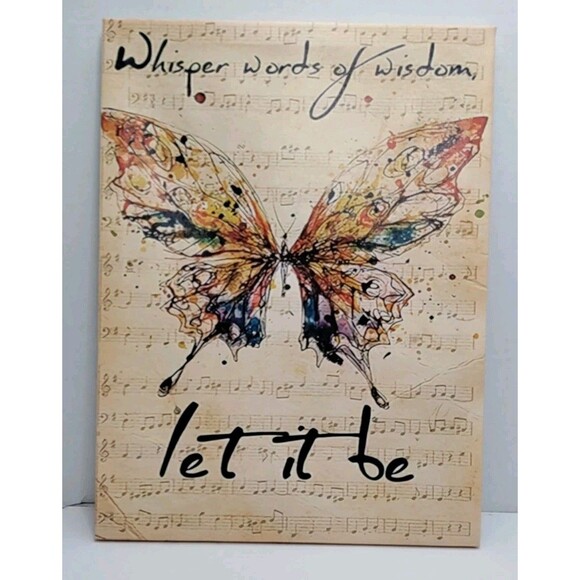 16X12 Canvas Lithograph On Wood Frame "Whisper Words Of Wisdom Let It Be" - Picture 2 of 5